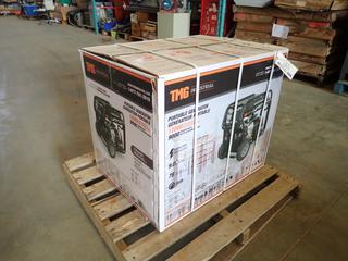  Unused TMG Industrial Model TMG-12000GE Portable Gas Generator w/ 459 CC Gas Engine, 12,000 Starting Watts, 9000 Running Watts, 120/240 VAC, 12 VDC/8.3 Amp. SN 2303200090  (P-5-2)