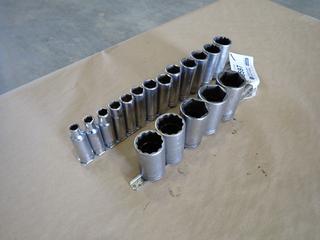 Snap-On Sockets: 1/2 In. Drive Standard Sockets, 3/8 In. - 1 1/8 In. and Standard Deep Sockets 1 1/4 In. - 1 1/2 In.  (C-1)