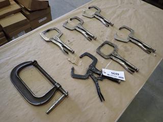 Assorted Hand Tools, Including: Petersen, Vivatool and 11R Vise Grips Locking C-Clamps, c/w Armstrong 78-406 C-Clamp  (D-1)