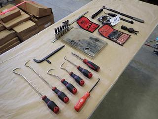 Assorted Parts, Hardware and Hand Tools, Including: Snap-On 6-Piece Terminal Tool Kit, Part TT600 Snap-On Sockets, Hose Removal Tools and More  (D-1)