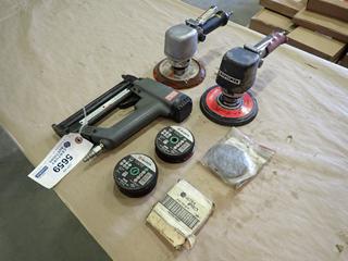 Assorted Hand Tools, Parts and Hardware, Including: (2) Pneumatic Sanders, Senco Pneumatic Brad Nailer and More  (D-1)