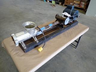 Home Made Meat Grinder w/ Franklin Electric 1104221702 Motor, 115V, 3/4HP, 11A, 60HZ  (R-3-2)