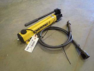Enerpac Model P202 Hydraulic Hand Pump, w/ Hose  (E-1)