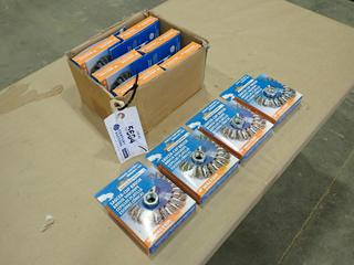 (10) Unused Walter Model 13-H 414 Sauce-Cup Wire Brush Wheels, 4 In. X 5/8 In.  (E-1)