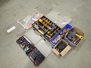 Assorted Parts, Hardware and Supplies, Including: Drill Bits, Vise, Fittings, Fuses, Phillips Glad Hand and More  (E-1)
