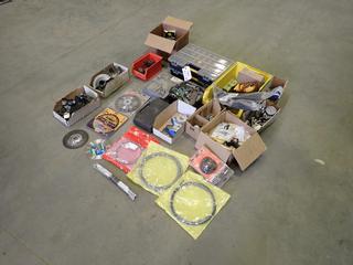 Assorted Parts, Hardware and Supplies, Including: Washers, Saw Blades, Grinder Handles, Grinder Guards, Tire Valves and More  (M-5-2)