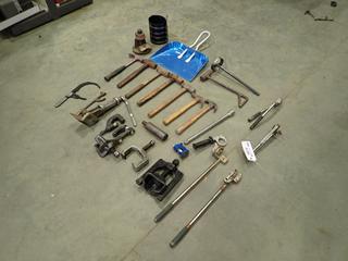 Assorted Parts, Hardware and Hand Tools, Including: Ridgid Tube Bender, Hammers, Clamps and More  (M-5-2)