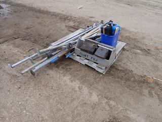 Qty of Wheel Chocks, Broom and Mop Handles, Broom Heads, Jack Posts and More