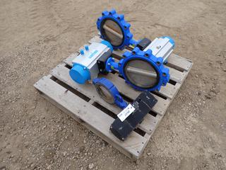 (2) ECON 116PSI Pneumatic Actuators w/ 10 In. Butterfly Valve c/w (1) Keystone Model 020-790-301 Pneumatic Actuator