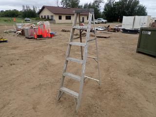 6 Ft. Aluminum Step Ladder, Model AS1506, 250 lbs. Capacity  (Row 4)