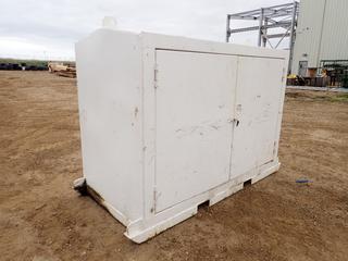 Double-Sided 4-Door Steel Skid Mounted Job Box C/w Contents, Fork Pockets And Lifting Eyes, 4 Ft. X 6 Ft. X 8 Ft. *PL#2369*