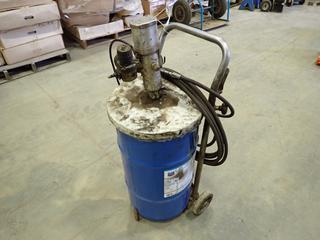 RAASM Pneumatic Grease Gun c/w Qty Of Chevron Delo Starplex EP2 Multi Purpose Grease and Barrel Cart