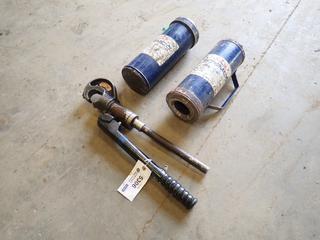 (2) Stemco Universal Tool Bodies, Part 555-0001 and Burndy Hypress Y35 Self-Contained Crimper, *Incomplete, Working Condition Unknown*  (C-2)