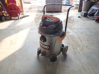 Ridgid Model WD19560 16 Gallon Shop Vacuum, 6.5 Peak HP, 120V, 12A, SN 11095R0072  (D-Back Wall)