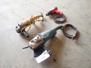 Power Tools: Makita GA7031Y 7 In. 120V Angle Grinder, DeWalt DW831 5 In. 120V Angle Grinder and Quickheat 1 NEG-3A 120V Heat Gun  (O-3-3)