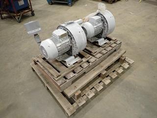 (2) Republic Blower Systems Model 4RB520-H77 230/460V 3-Phase Regenerative Blowers. SN 131014010017, 131014010018  (T-2-1)