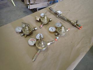 (4) Victor Oxy/Acetylene Gauges c/w Cutting Torch  (G-1)