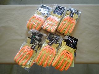 (6) Unused Pairs Of EWC Stout Platinum Size XXL Lined Leather Work Gloves  (B-1)