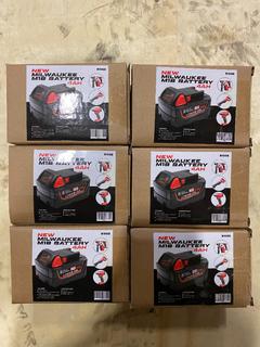 (6) Unused Milwaukee M18 Battery Replacements 4AH **Located Offsite At 15222 135 Ave, Edmonton Call Chris For More Information 587-340-9961**