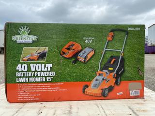 Unused Greenstar 40 Volt Electric Lawnmower **Located Offsite At 15222 135 Ave, Edmonton Call Chris For More Information 587-340-9961**