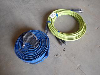 (2) Hydraulic Double Hoses w/ Fittings and Discharge Hose w/ (1) Fitting, *Note: Unknown Lengths*  (D-2)