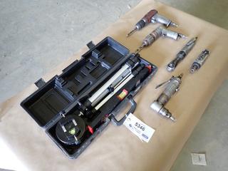 Assorted Pneumatic Air Wrenches and Drills, Brands Including: Blue-Point, Ingersoll-Rand and Chicago Pneumatic, c/w Jobmate Laser Level, Tripod and Hard Storage Case  (R-5-2)