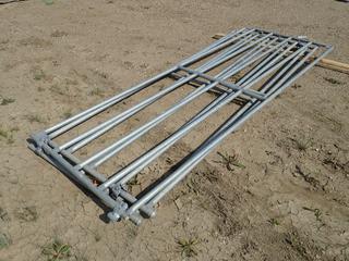(3) 5-Rail Corral Gates, 12 Ft. Opening X 4 Ft.(H)