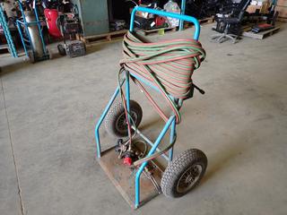 Oxy/Acetylene Cutting Torch Cart c/w Oxy/Acetylene Hose, Torch And Gauge