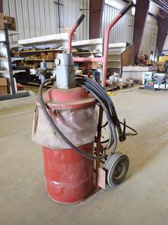 ARO Model 72633D Fluid Handling Pump, SN CH801 c/w Hose, Barrel Cart and Qty of Mobil Unirex EP-2 Grease  (H)