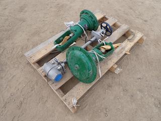 (2) Unused Fisher Controls Diaphragm Actuators, SN CN911309 and SN CN911880 c/w Unused Flow Valve