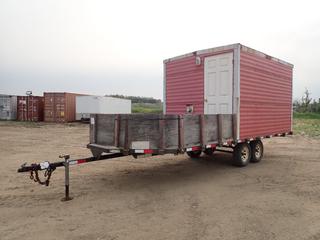 2002 Skyreach 24 Ft. T/A Trailer c/w 3175kg GVWR, 2 In. Ball Hitch, 8 Ft. X 12 Ft. Bunk House w/ Bunk Beds, Insulated, Propane Furnace, 3-Burner Stove, Wired For 110V or 12V And ST225/75R15 Tires. VIN 2K9M2322921061003