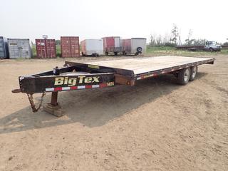 2016 Big Tex 140A 24 Ft. X 8 Ft. T/A Flat Deck Trailer c/w 14,000lb GVWR, 7000lb GAWR, 5 1/2 Ft. Tongue, (2) 8 Ft. X 15 In. Ramps, Spare Tire And ST235/80R16 Tires. VIN 16VFX242XG4075647 *PL# 1055*