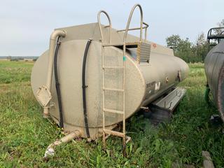 2007 Jasper Tank Water Tank, 16,275L Cap. w/ Wheel Wells Set Up For Tandem Axle. S/N: 2J9TU62E57A031065 **LOCATED OFFSITE Approx. 15 Minutes South Of Fort Saskatchewan Yard, Buyer Responsible For Loadout, Call Chris For Info @ 587-340-9961**