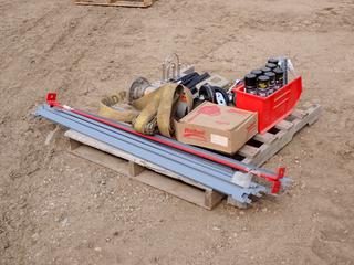 Qty of Assorted Parts, Hardware and Supplies, Including: (4) Swivel Casters, (8) Cans of Touch 'N Seal Foam Sealant, Air Blower, 3 In. Ratchet Strap, Rebel Self-Retracting Lifeline and More