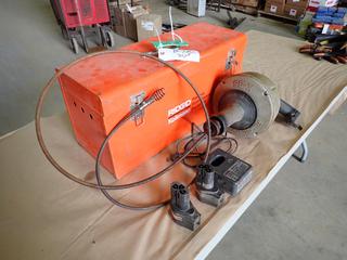 Ridgid K-388 7.2V Cordless Power Drain Cleaner Tool c/w (2) Batteries, Battery Charger and Tool Box  (N-3-3)