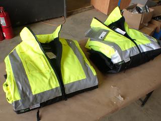 (2) Unused Gerber Outerwear Model AHS-I5IN1LIN1 High Visibility Jackets, Size XXS/R   (B-2)