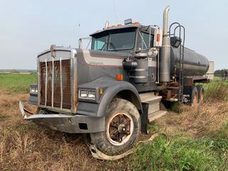1987 Kenworth Water Truck w/ Hamms Tank And Eaton Fuller Transmission. Showing 607099kms, 02117 Hrs. VIN 2NKWGGGG0HM917094 **Note: Non Running Condition, LOCATED OFFSITE Approx. 15 Minutes South Of Fort Saskatchewan Yard, Buyer Responsible For Loadout, Call Chris For Info @ 587-340-9961**