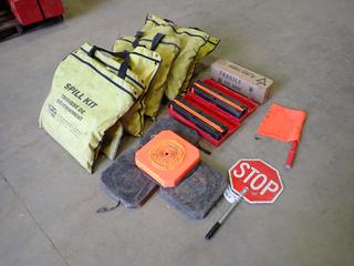 Qty Of Spill Kits, Pop-Up Pylons, Triangle Flare Kits, Signs And Assorted Safety Supplies  (l-4-3)