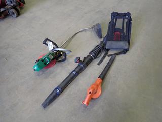 Weed Eater XR-88 Trimmer c/w Black & Decker Blower And Troy-Bilt  Backpack Blower. *Note: No Battery On Black and Decker Blower, Running Condition Unknown*