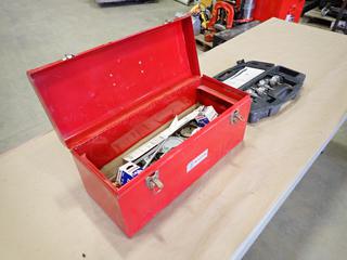 20 In. Toolbox c/w Set of IDEAL TKO Master Electrician's Kit, Hole Saw Bits And Misc Supplies  (B-2)