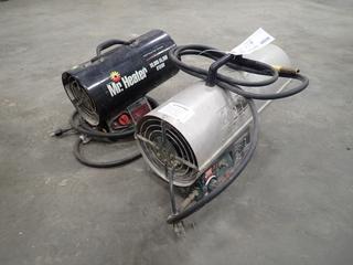 Mr. Heater 115V 30,000/55,000 BTU/HR Propane Forced Air Heater c/w Coleman Powermate 115V 50,000/80,000 BTU/HR Forced Air Heater *Note: This Item Is Located Offsite In Alberta Beach, For More Info Contact Richard @780-222-8309*