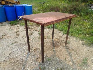Steel Table, 43 In. X 33 In. X 3 Ft.  *Note: This Item Is Located Offsite In Alberta Beach, For More Info Contact Richard @780-222-8309*