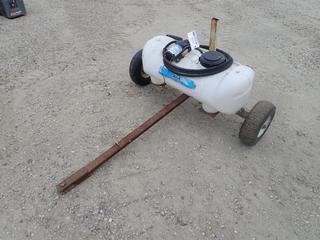Master MFG. 5.7L Liquid Storage Tank c/w Everflo 12VDC Pump, Hose And Spray Nozzle *Note: This Item Is Located Offsite In Alberta Beach, For More Info Contact Richard @780-222-8309*