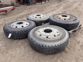 (4) Assorted Brand 11R22.5 Tires w/ Rims