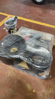 Pallet of Assorted John Deere Riding Lawn Tractor Parts, Including: Tires, Filters, Blades, Hub and More **LOCATED OFFSITE @ Fort McMurray Airport, 547 Snow Eagle Drive, Fort McMurray, AB Call Chris For Info @ 587-340-9961**