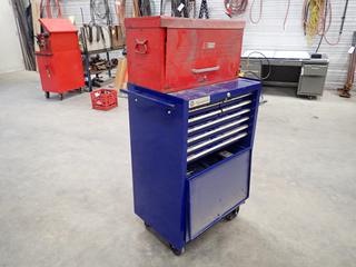 Sears Craftsman 26 In. X 12 In. X 14 In. Toolbox c/w NAPA Ultra-Pro 27 In. X 18 In. X 36 In. 11-Drawer Bottom Toolbox, Sockets, Wrenches, Screwdrivers And Assorted Hand Tools *Note: This Item Is Located Offsite In Alberta Beach, For More Info Contact Richard @780-222-8309*