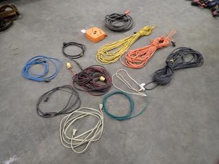 Qty Of Assorted Extension Cords c/w 125V 10A Power Box Plugin *Note: This Item Is Located Offsite In Alberta Beach, For More Info Contact Richard @780-222-8309*