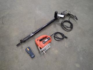 Quick Drive 120V Auto Feed Screwdriving Tool c/w Black & Decker 120V Jigsaw And Stud Finder *Note: This Item Is Located Offsite In Alberta Beach, For More Info Contact Richard @780-222-8309*