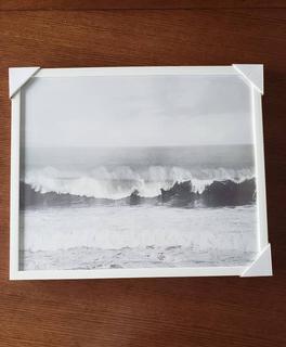 Unused Framed Art, 'Waves Rolling', 20 In. x 24 In. Framed, Under Glass  (Office)