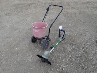 Earthway EV-N-Spred Seed Spreader c/w 12 In. 120V String Trimmer *Note: This Item Is Located Offsite In Alberta Beach, For More Info Contact Richard @780-222-8309*